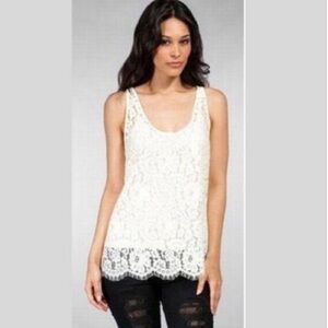3/$20 Joie Black  Floral Lace Drew Racerback Tank Top